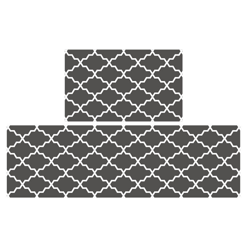 Grey/Red/Blue/Brown Water Wave Geometric Pattern PVC Leather Kitchen Mat Mom‘s Day Gift