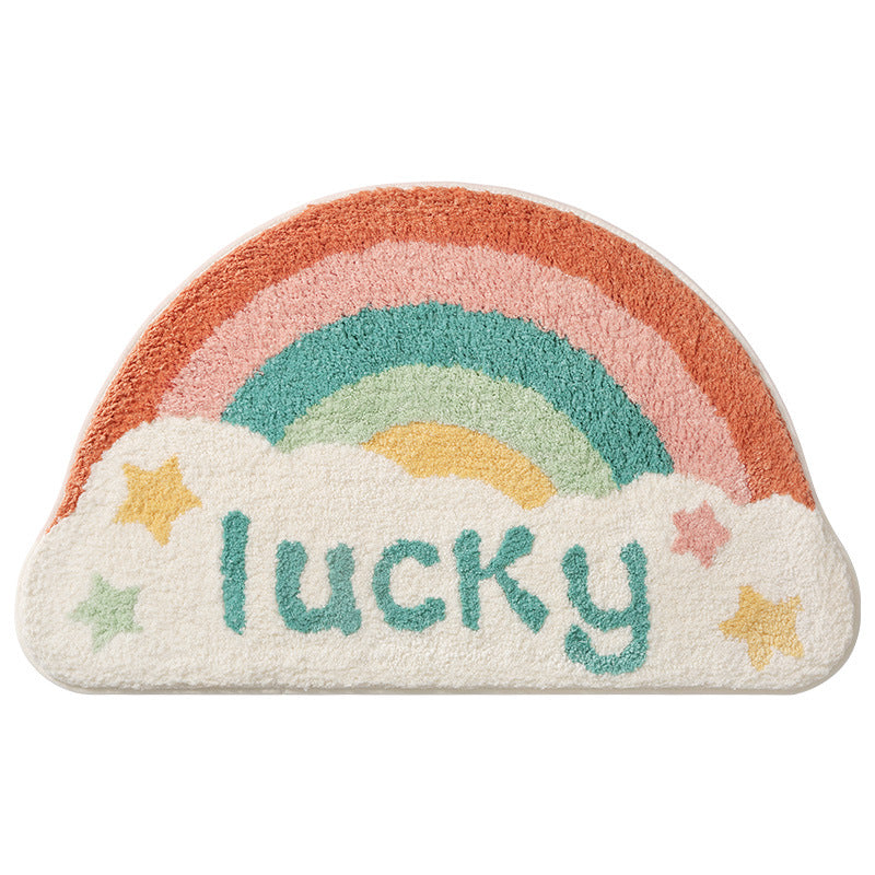 Semicircle Rainbow Bath Mat