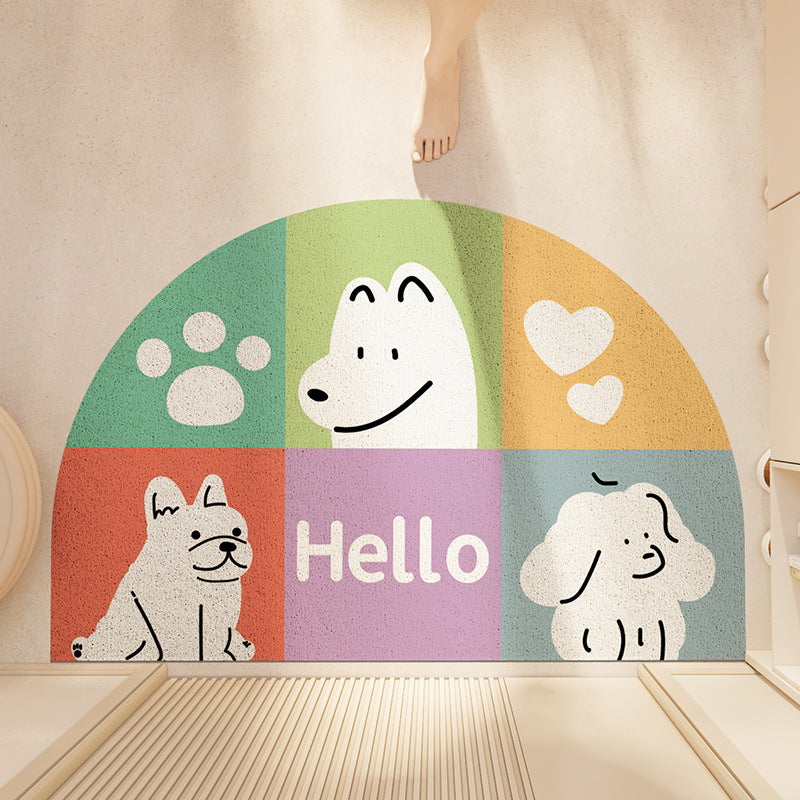 Cute Semicircle Pet Paradise PVC Coil Door Mat