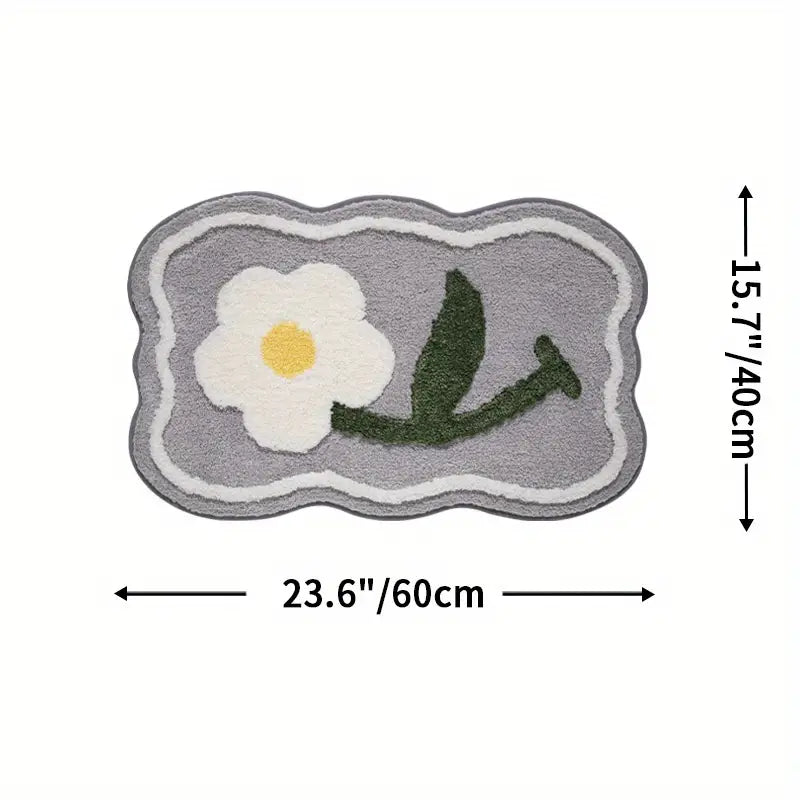 Back To Nature Flower Bath Mat Home Decor