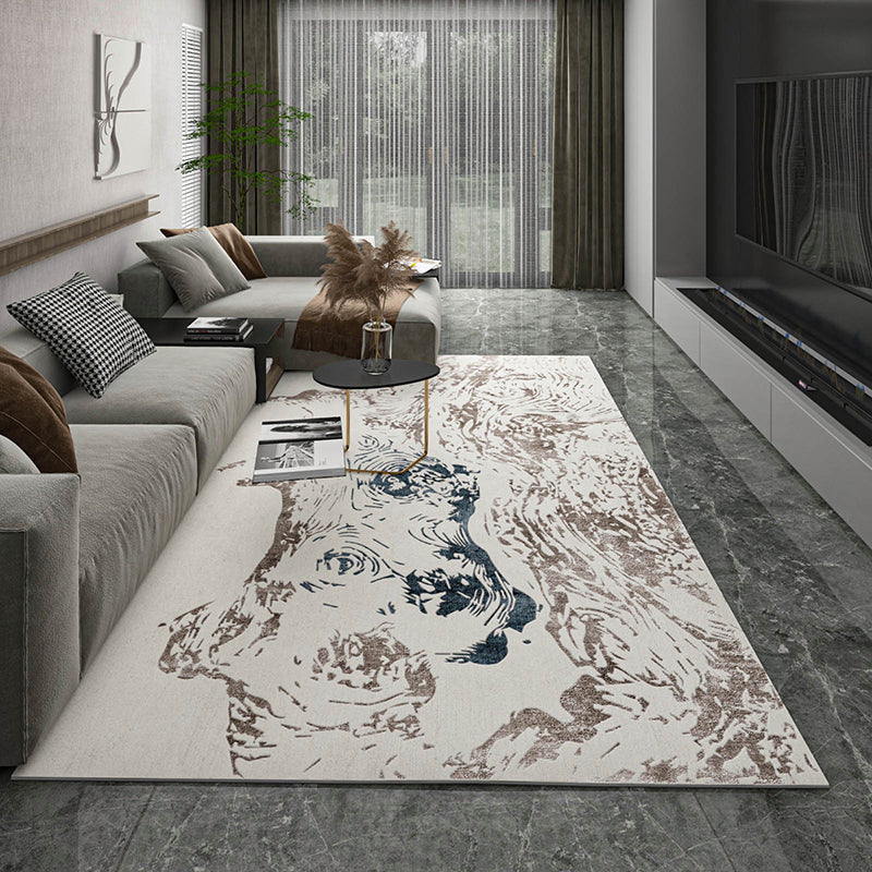 Industrial Rust Print Rug Multi-Color Synthetics Carpet Anti-Slip Machine Washable Stain Resistant Rug for Home