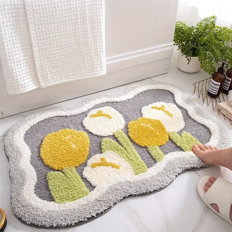 Beam Flower Bath Mat Home Decor