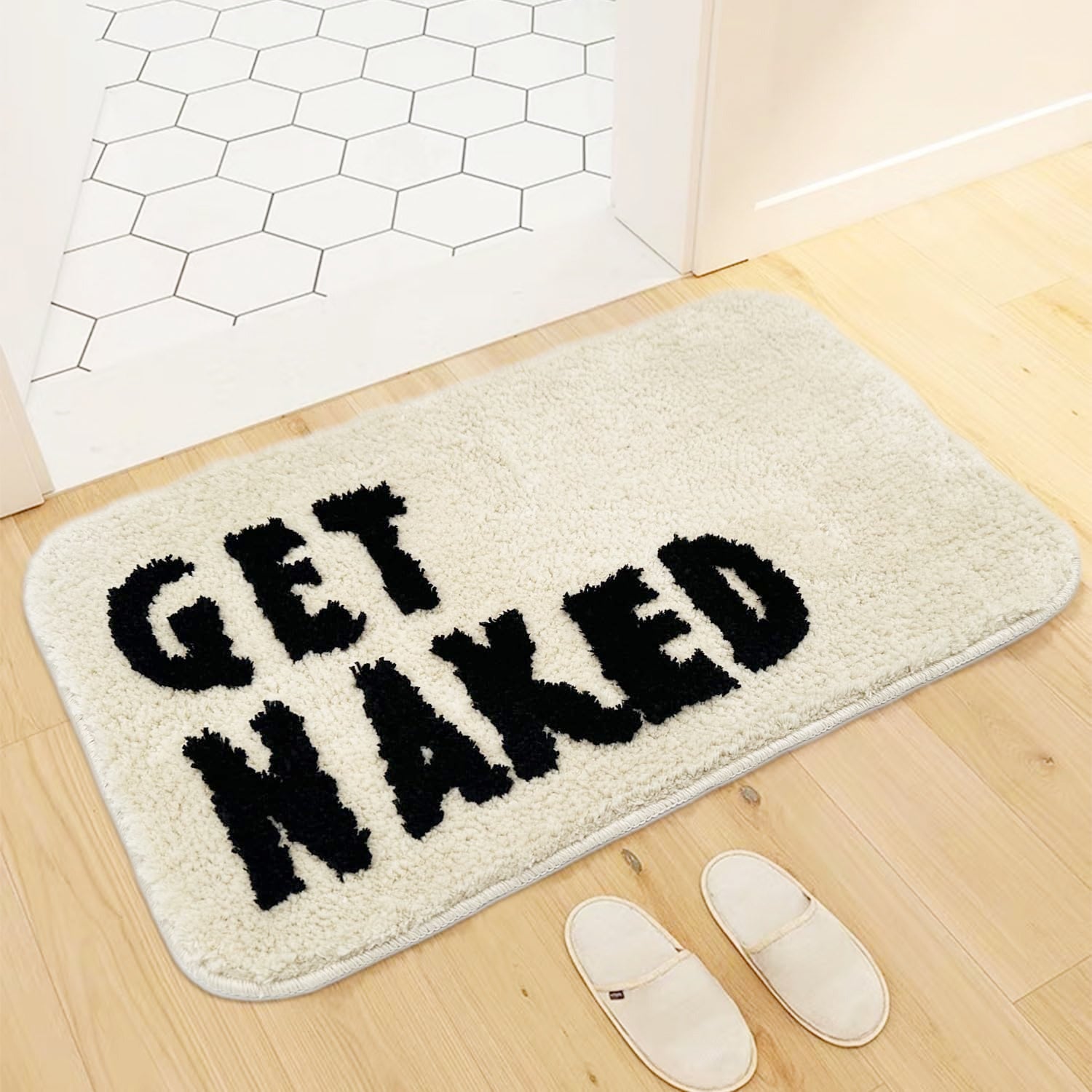 Beige Get Naked Bath Mat