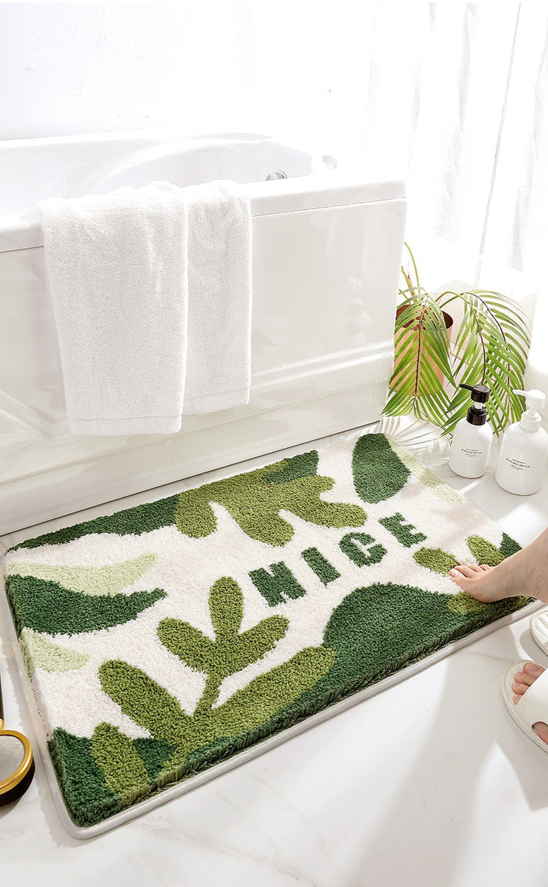 Green Leaves Bath Mat, NICE Mat