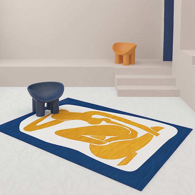 Unique Brown Modernist Rug Polyester Abstract Rug Washable Pet Friendly Non-Slip Carpet for Living Room