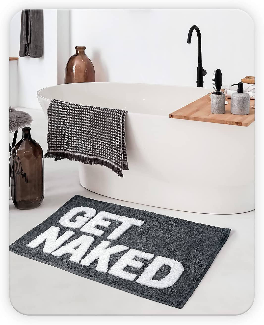 Red/Grey Get Naked Bath Mat
