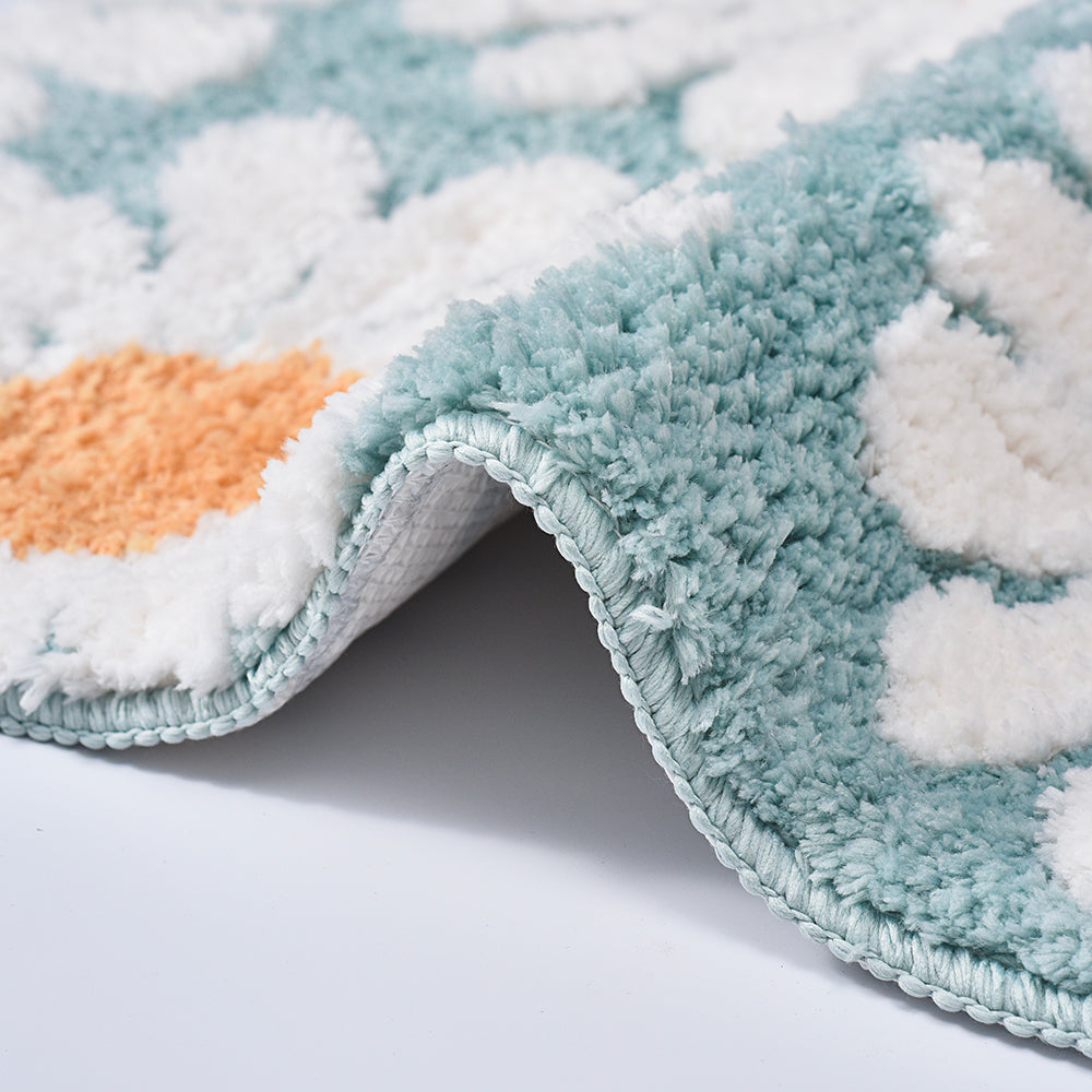 Sky Blue Daisy Runner Mat for Bedroom Mom‘s Day Gift