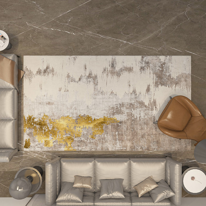 Industrial Rust Print Rug Multi-Color Synthetics Carpet Anti-Slip Machine Washable Stain Resistant Rug for Home