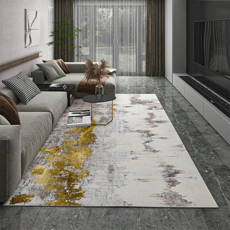 Industrial Rust Print Rug Multi-Color Synthetics Carpet Anti-Slip Machine Washable Stain Resistant Rug for Home