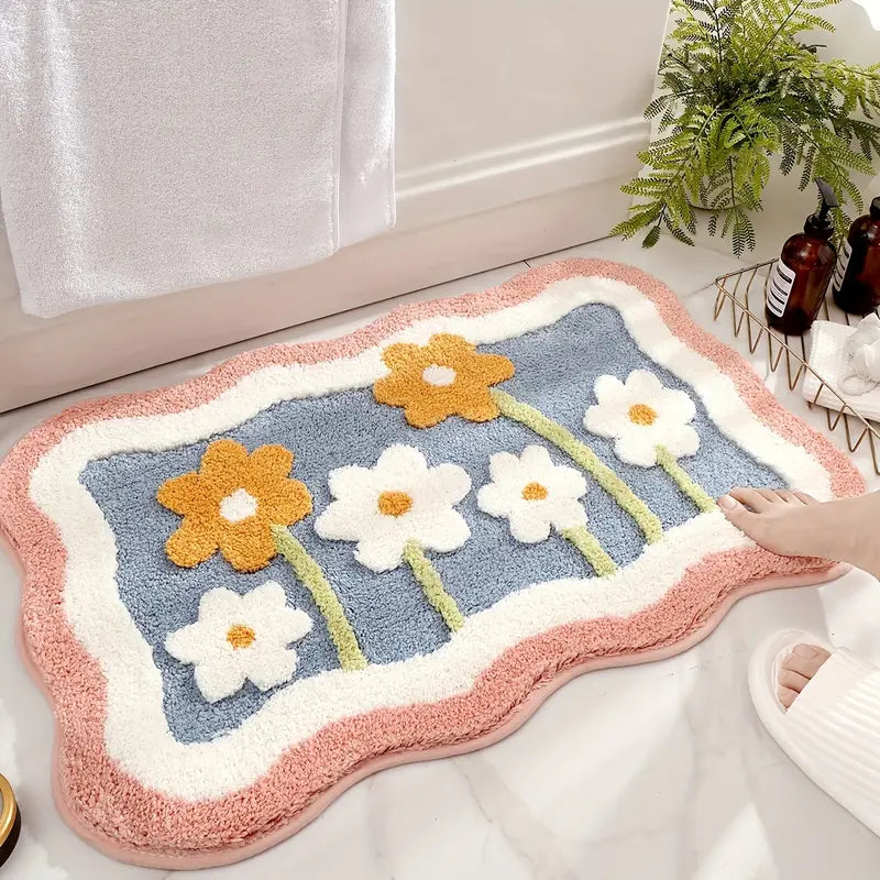 Cute Flower Bath Mat Home Decor