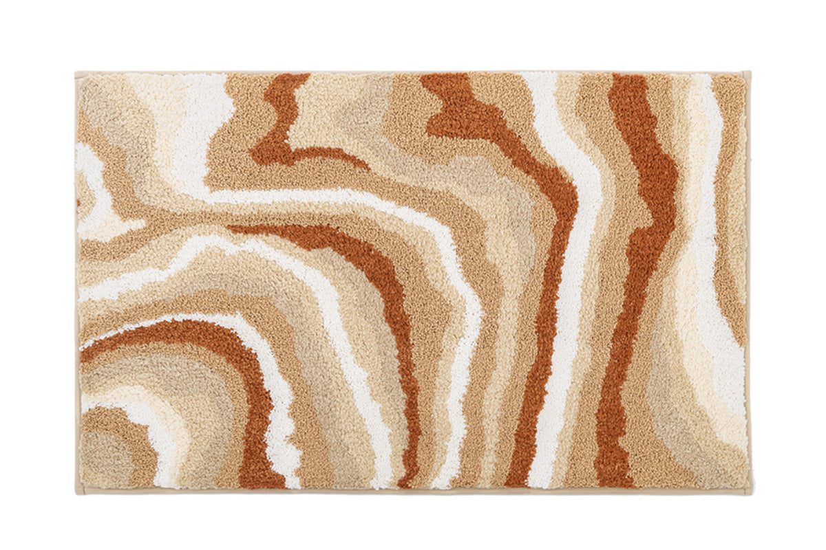 Jupiter Pattern Bath Mat, Orange Mat for Bathroom