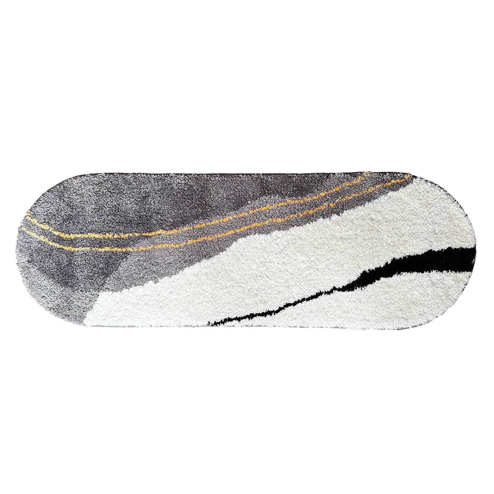Grey Gold-Plated Bedroom Runner Mat