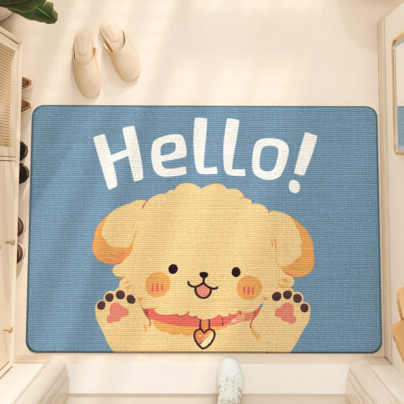 Cute Teddy Puppy PVC Coil Door Mat