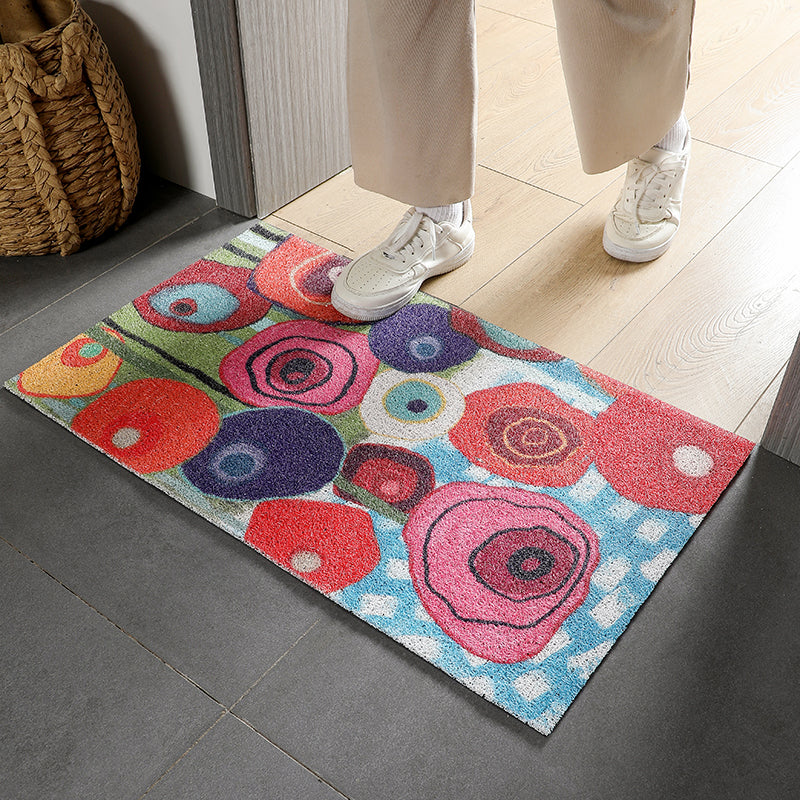 Colorful Flower Garden PVC coil Door Mat 