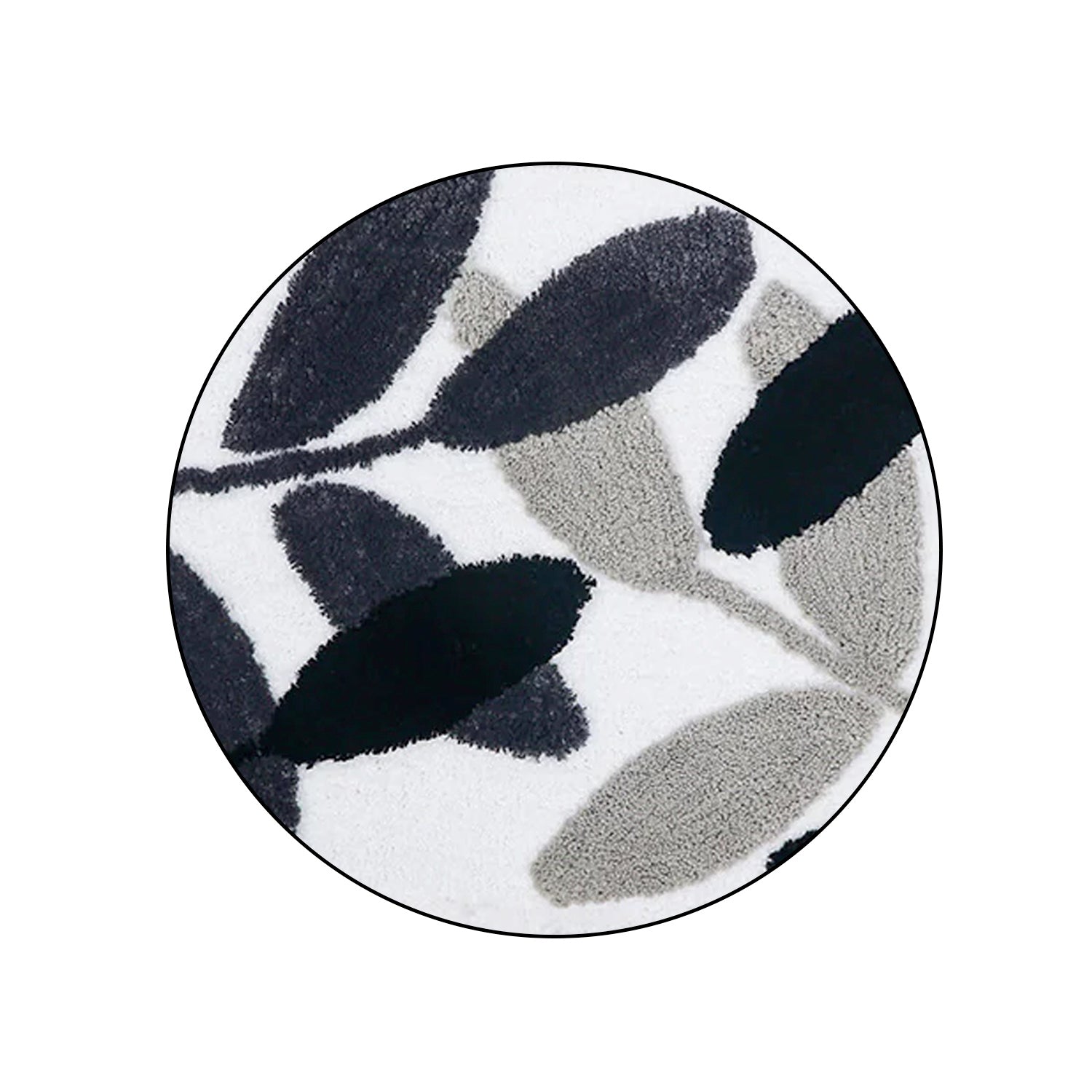 Black/Green/Blue Leaves Bath Mat
