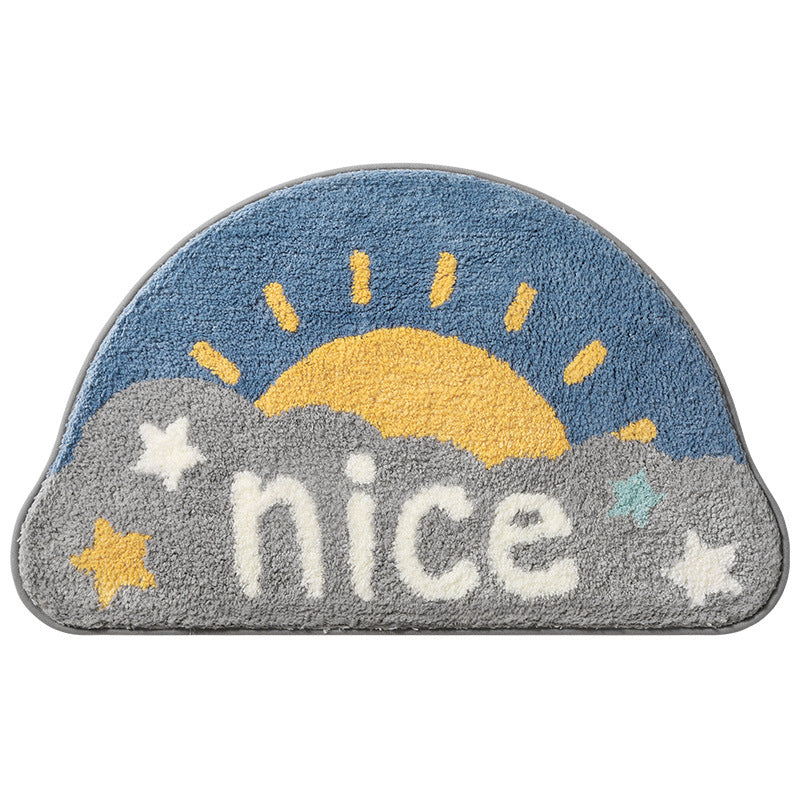 Semicircle Rainbow Bath Mat