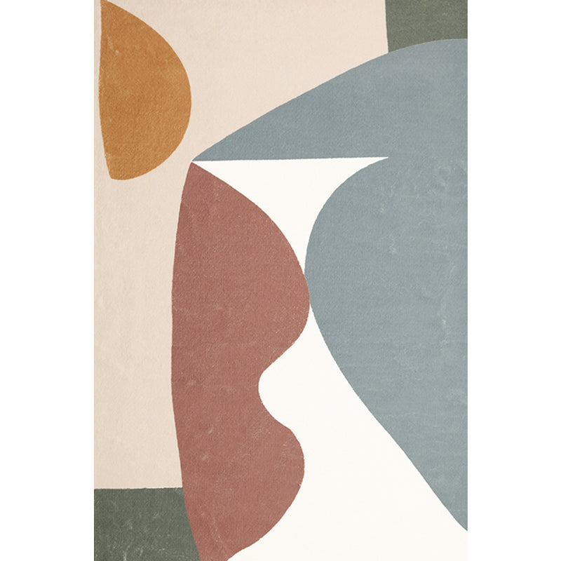 Unique Multicolor Modernist Rug Polyester Colorblock Rug Washable Pet Friendly Non-Slip Carpet for Living Room