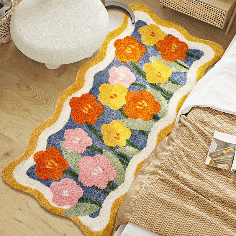Lovely Purple Flowers Bedroom Runner Mat