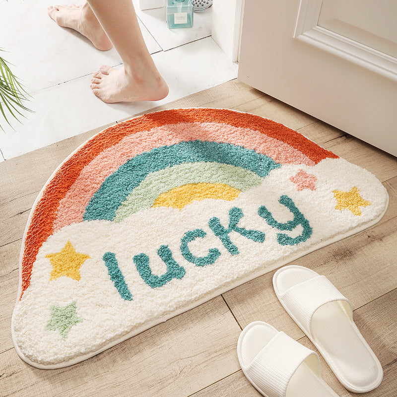 Semicircle Rainbow Bath Mat