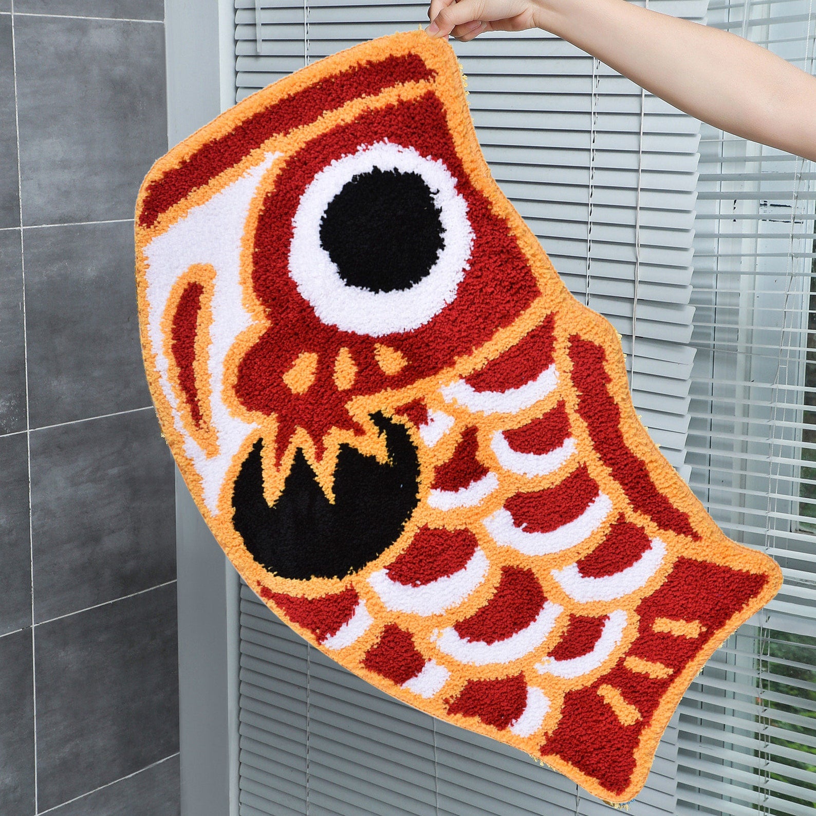 Cute Red Koi Fish Bath Mat