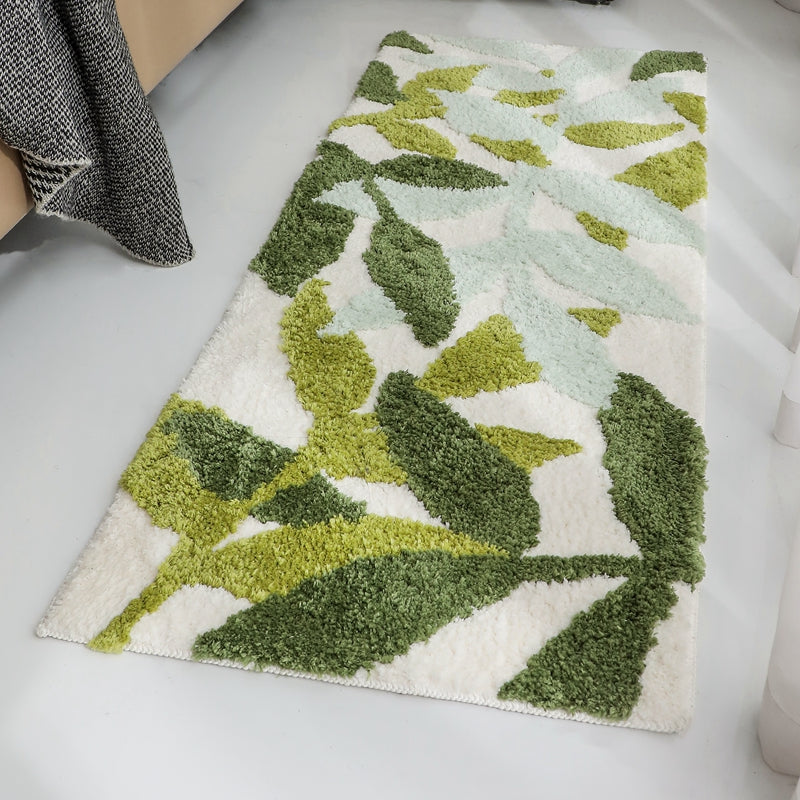 Green Leaves Bedroom Runner Mat Mom‘s Day Gift