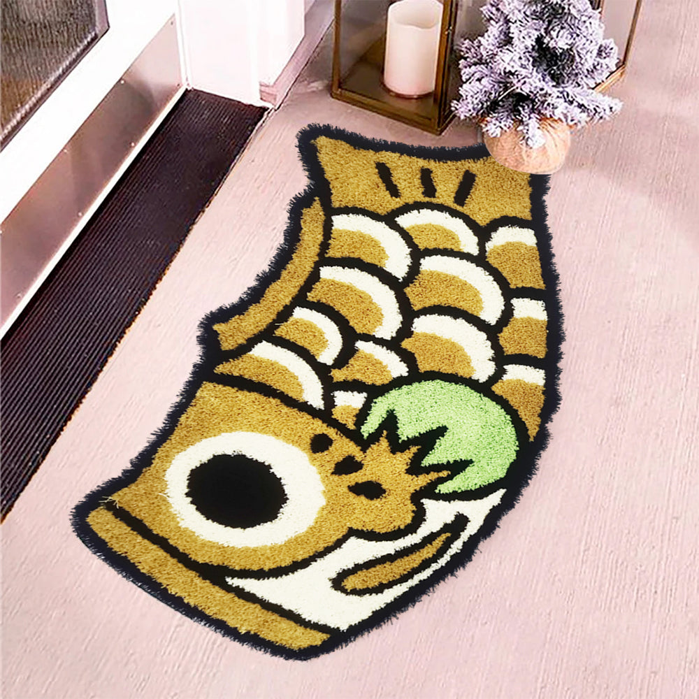 Cute Earth Yellow Koi Fish Bath Mat
